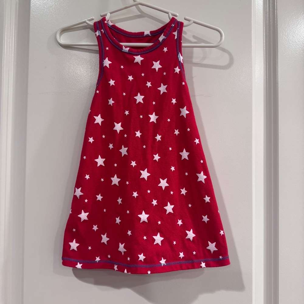 Cat & Jack Red and White Stars July 4th Cotton Blend  Dress 12 Mo Baby Toddler